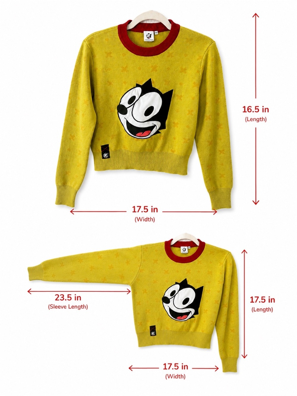FELIX THE CAT~ RARE, VINTAGE UNIVERSAL STUDIOS, SWEATER,APPLIQUÉ  A
WOMEN’S XS - Picture 10 of 10